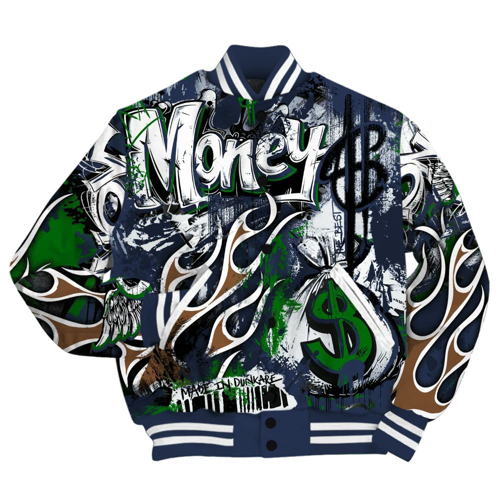 Varsity Jacket To Match Midnight Navy 13s Shirt, The Best Money All Over Print