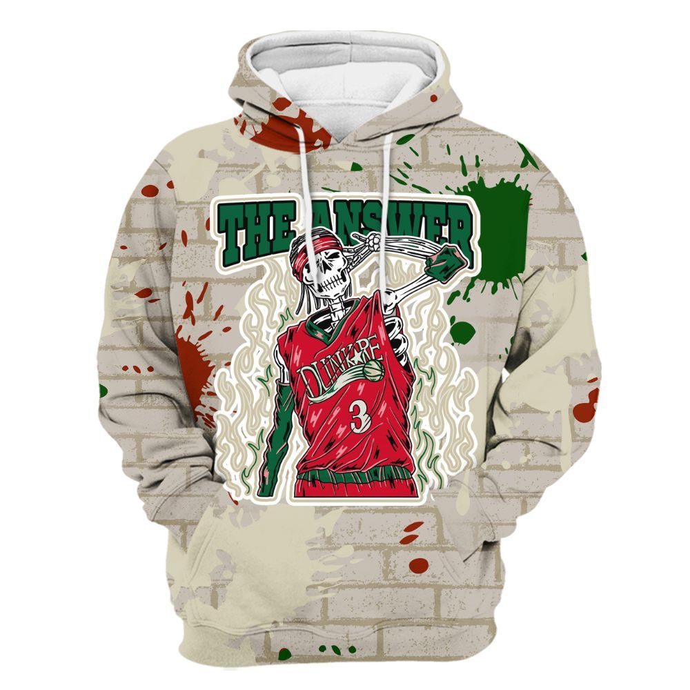 Hoodie To Match El Grito 5s - Allen Answer Skeleton Brick All Over Print