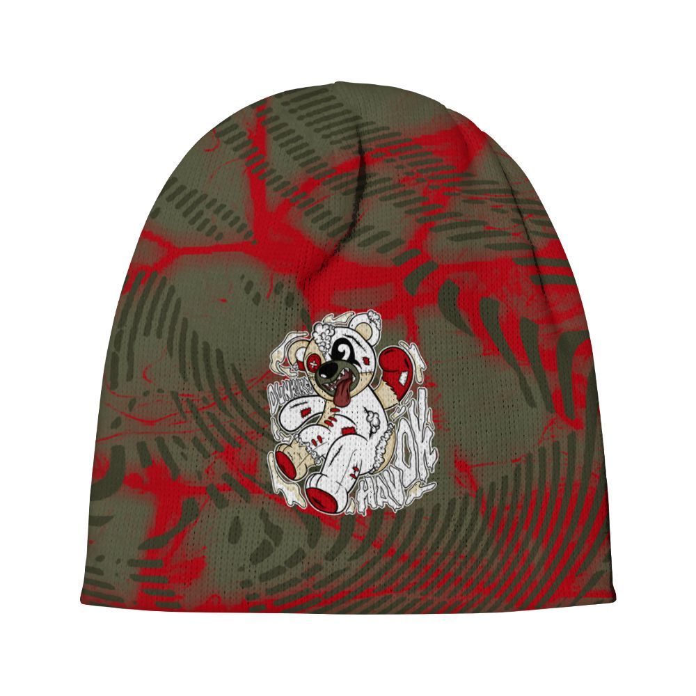Beanie Hat To Match Travis Scott Low OG Medium Olive 1s - Havok Bear Graphic