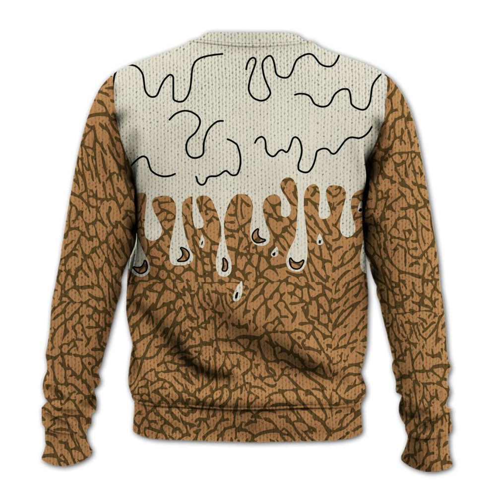 Knitted Sweater To Match Orewood Brown 3s - Snake Trust No One Drip