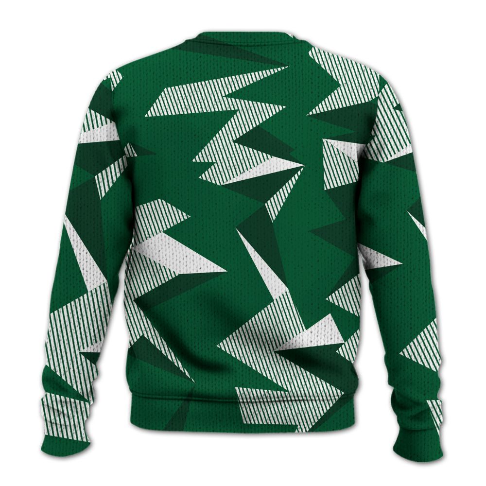 Knitted Sweater To Match High Gorge Green 1s - Geometric Camouflage Pattern