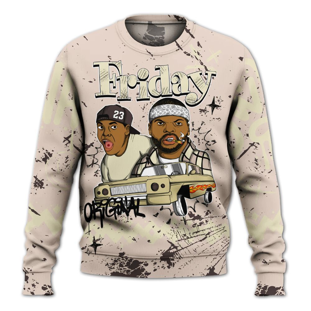 Sweatshirt To Match A Ma Maniere X Fossil Stone 4s - Friday Sneaker Crayon All Over Print