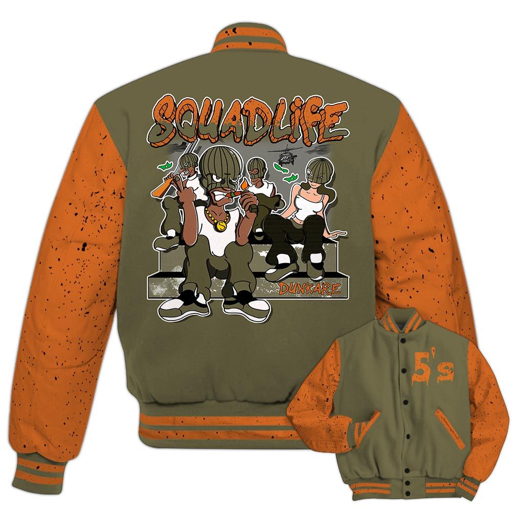 Varsity Jacket To Match Olive 5s - Squad Life Varsity Jacket Outfit 1605 LGH