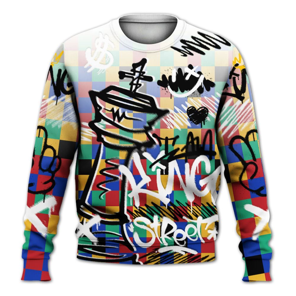 Sweatshirt To Match Air Rainbow Weave - Street King Chess Streetwear All Over Print