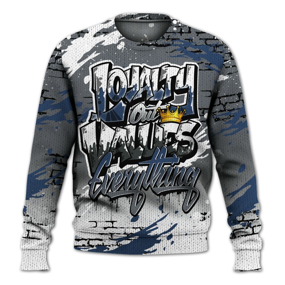 Sweater To Match Flint Grey 9s - Values Of Loyalty Drip Graphic