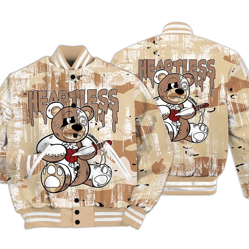Varsity Jacket To Match Desert Camo 3s - Heartless Bear Glitch Art Varsity Jacket Unisex