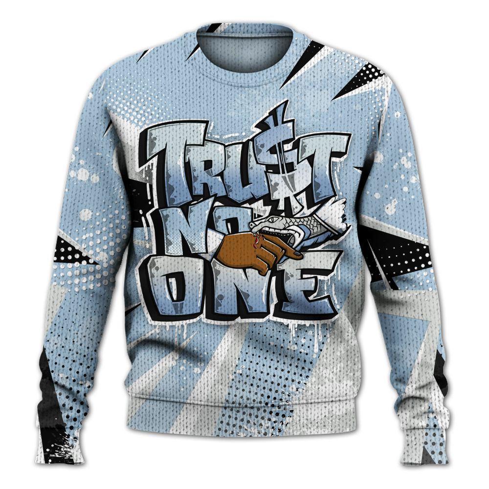 Knitted Sweater To Match Forget Me Not 4s - Poly Trust No One Dripping