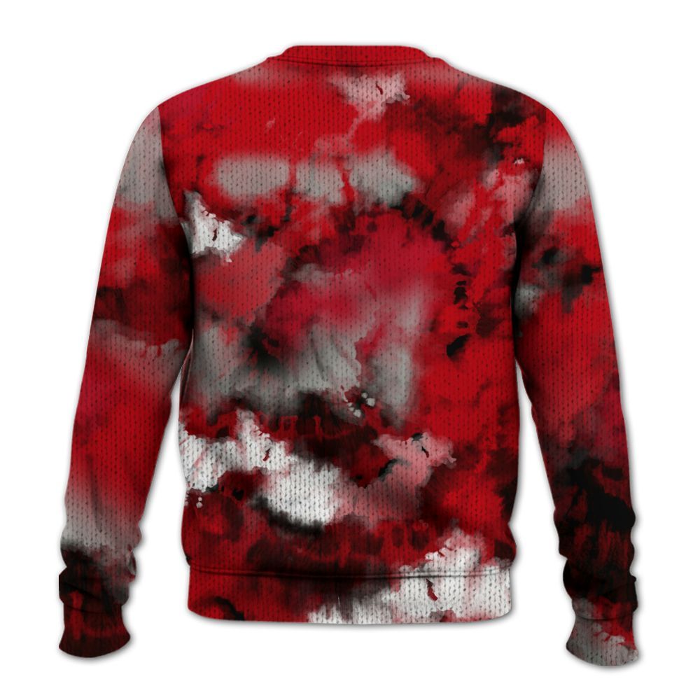 Knitted Sweater To Match Air Griffey Max Gray Reds 1s - God Blessed Tie Dye