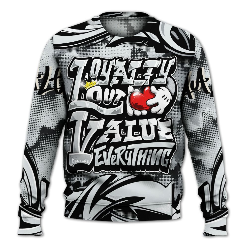 Sweatshirt To Match Cap And Gown 6s - Loyalty Out Value Graffiti All Over Print