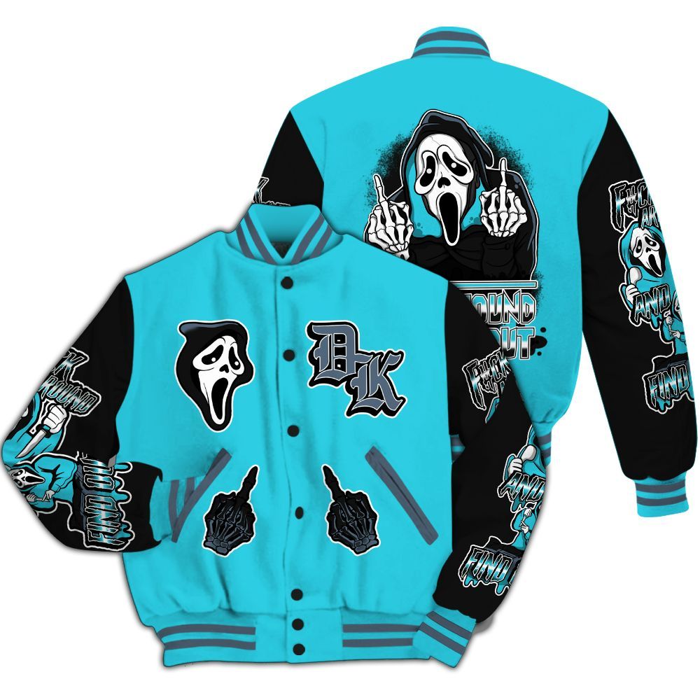Varsity Jacket To Match Retro Gamma Blue 11s - F#CK And Find Out Graphic All Over Print