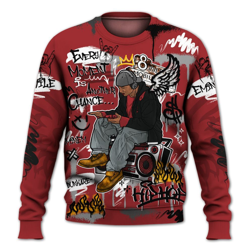Sweatshirt To Match Alternate Flu Game 12s - 8Mile Movie Graffiti All Over Print