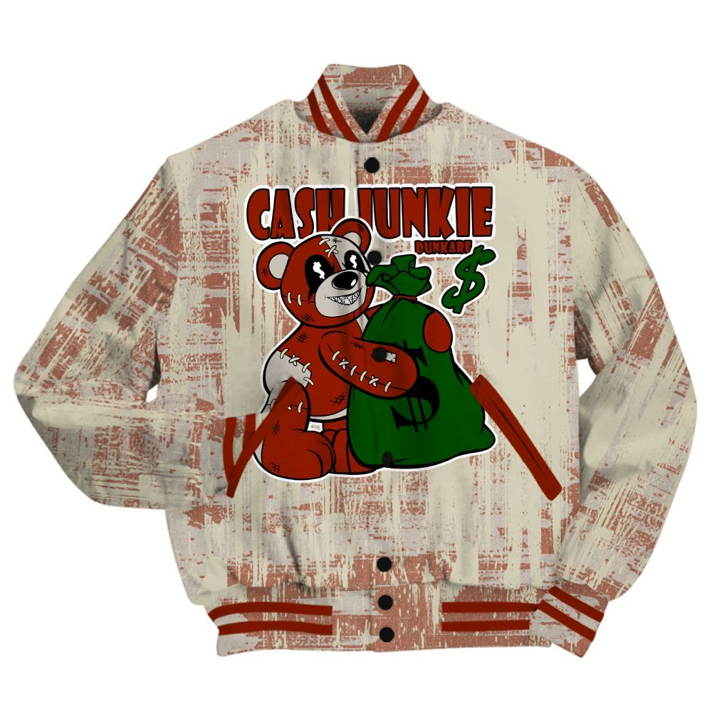 Varsity Jacket To Match El Grito 5s Shirt - Cashs Junkie Bear Glitch Art All Over Print