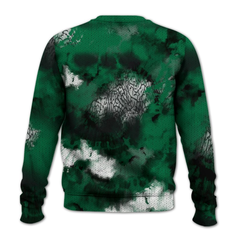 Knitted Sweater To Match Pine Green 3s - God Blessed Tie Dye