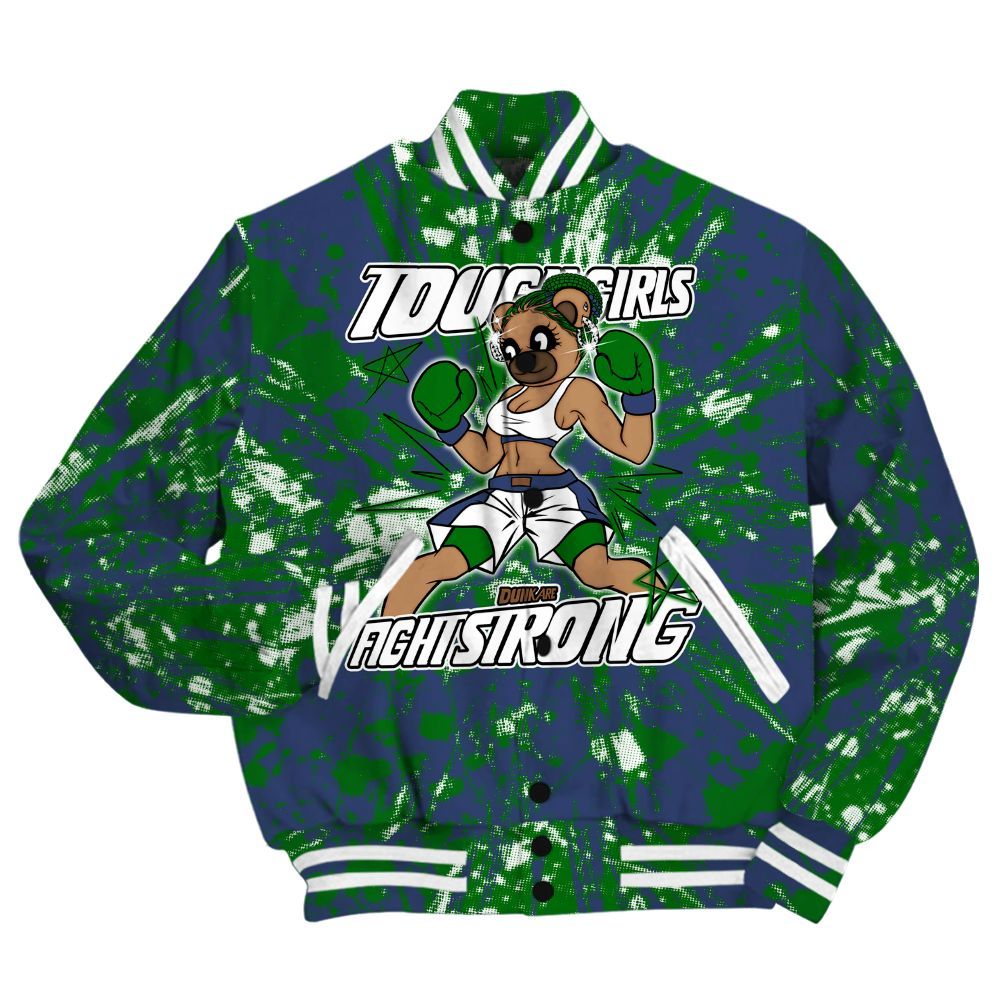 Varsity Jacket To Match Midnight Navy 13s Shirt - Gritty Girls Bear Luxury All Over Print