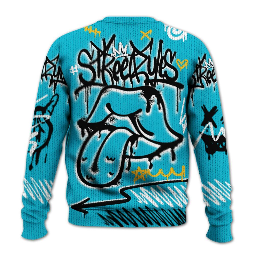 Knitted Sweater To Match Retro Aqua 5s - Break Rules Streetwear