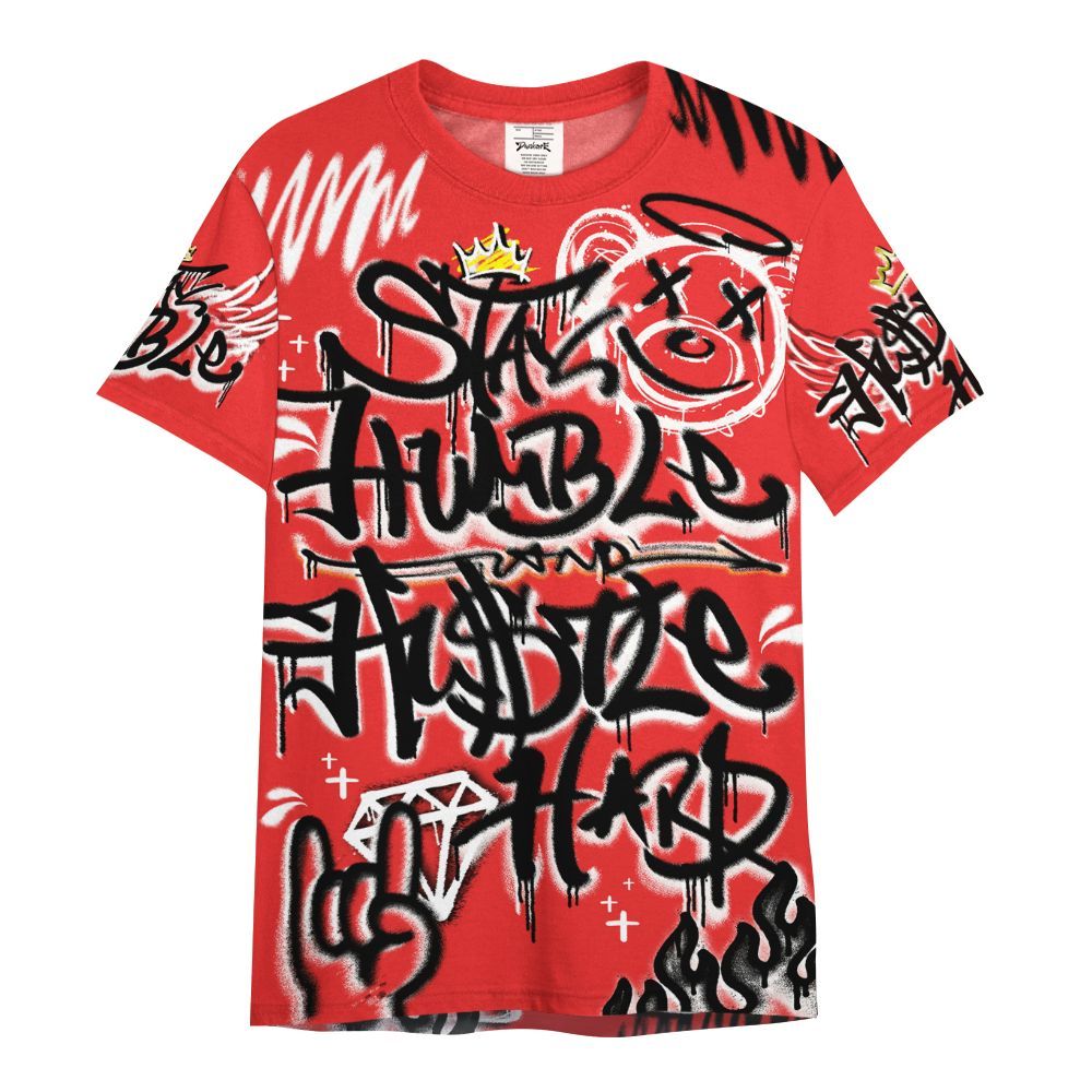 Shirt To Match Red Thunder 4s - Humble Drip Streetwear Graffity All Over Print