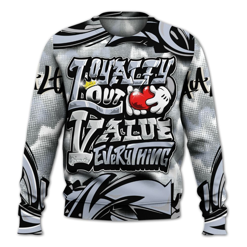 Sweatshirt To Match White Metallic 2026 5s - Loyalty Out Value Graffiti All Over Print