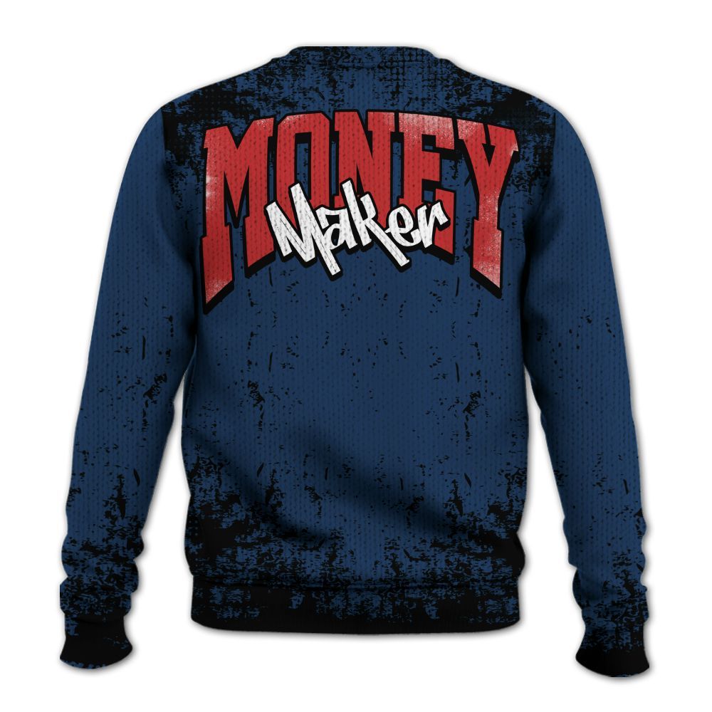 Knitted Sweater To Match SP Sport Royal 3s - Move In Silence Money Street Retro