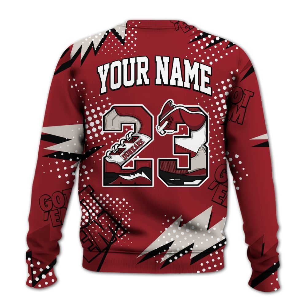 Sweatshirt To Match High Black Toe Reimagined 1s - Custom Name Number 23 5s All Over Print