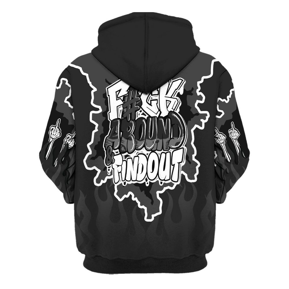 Hoodie To Match Black Cat NET 4s - F Around Find Out Graphic Trapped All Over Print