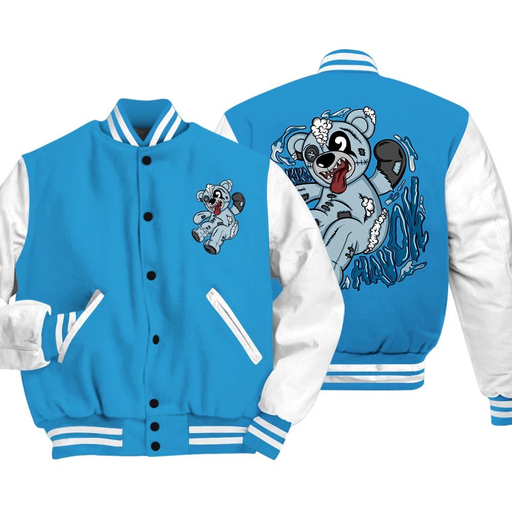 Varsity Jacket To Match Powder Blue 9s Vasity Jacket - Havok Bear Vasity Jacket Unisex