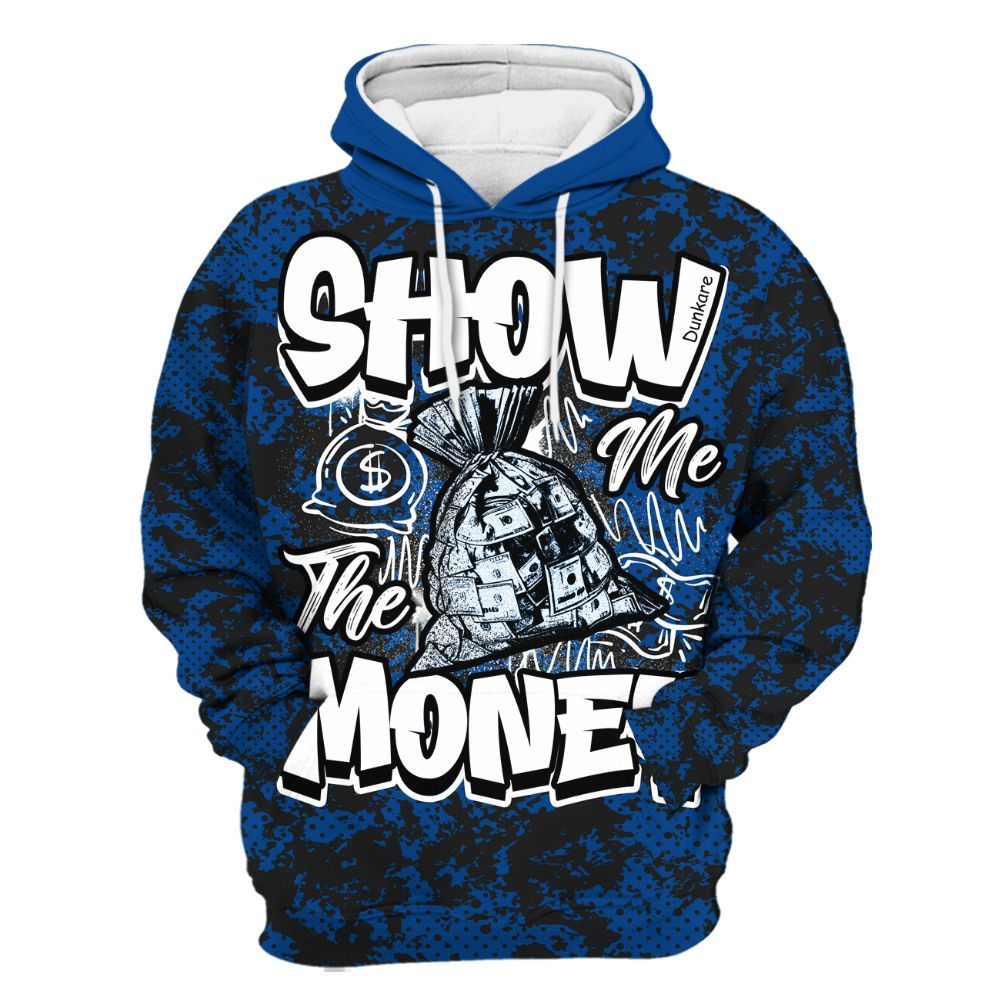 Hoodie To Match Low 85 Royal 1s - Show Me The Money Retro All Over Print