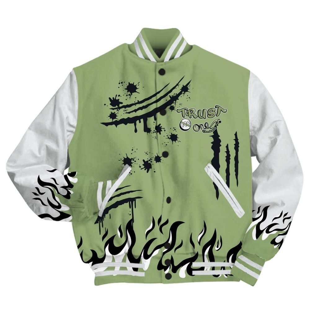 Varsity Jacket To Match Oil Green 4s - Graphic Trust No One All Over Print