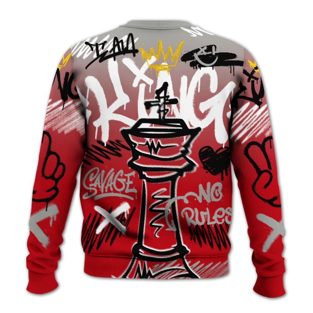 Sweatshirt To Match Air Griffey Max Gray Reds 1s - Street King Chess Streetwear All Over Print