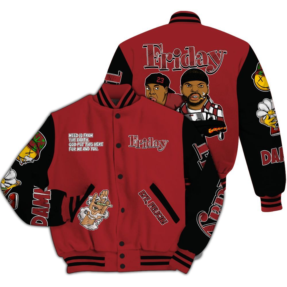 Varsity Jacket To Match Alternate Flu Game 12s - Friday Sneaker Stress Style All Over Print