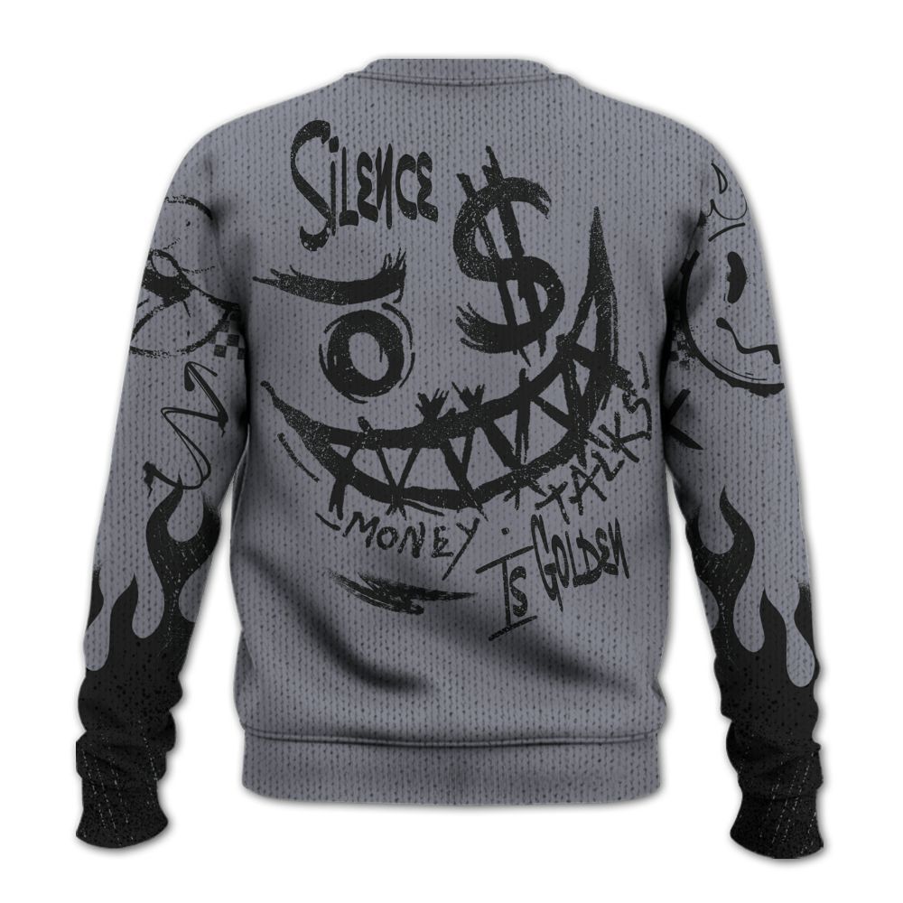 Knitted Sweater To Match Retro Black Flint 13s - Mouth Burning Street Style
