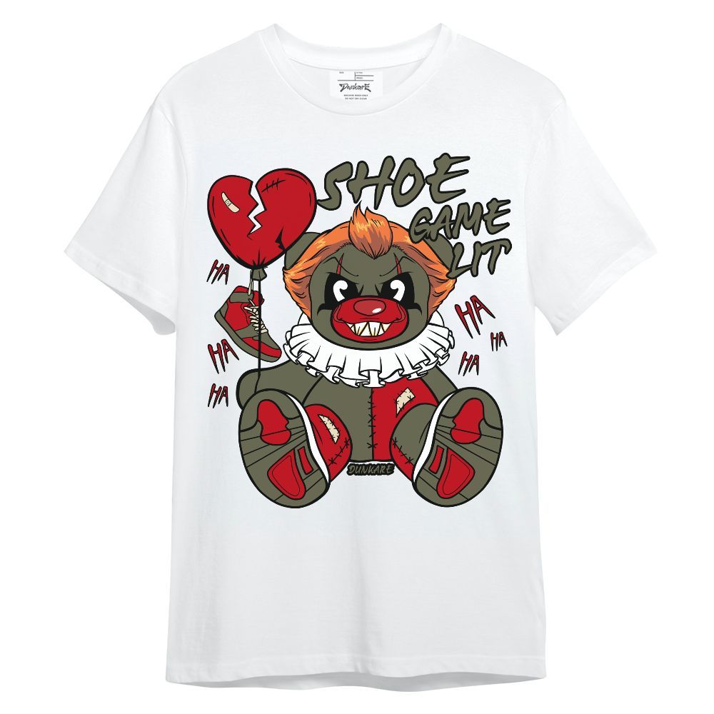 Shirt To Match Travis Scott Low OG Medium Olive 1s - Shoe Game Bear Unisex Shirt