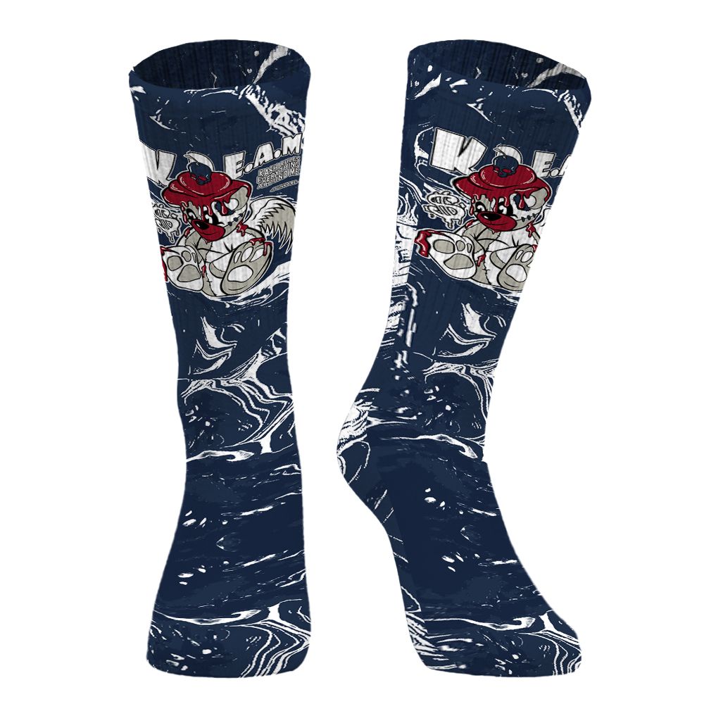 Sock To Match White Midnight Navy 6s - Loot Bear Liquid