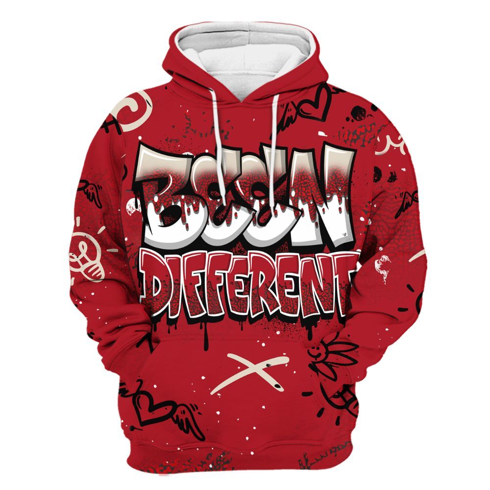 Hoodie To Match Mid Red Cracked Leather 1s - Drip Been Di2ferent All Over Print