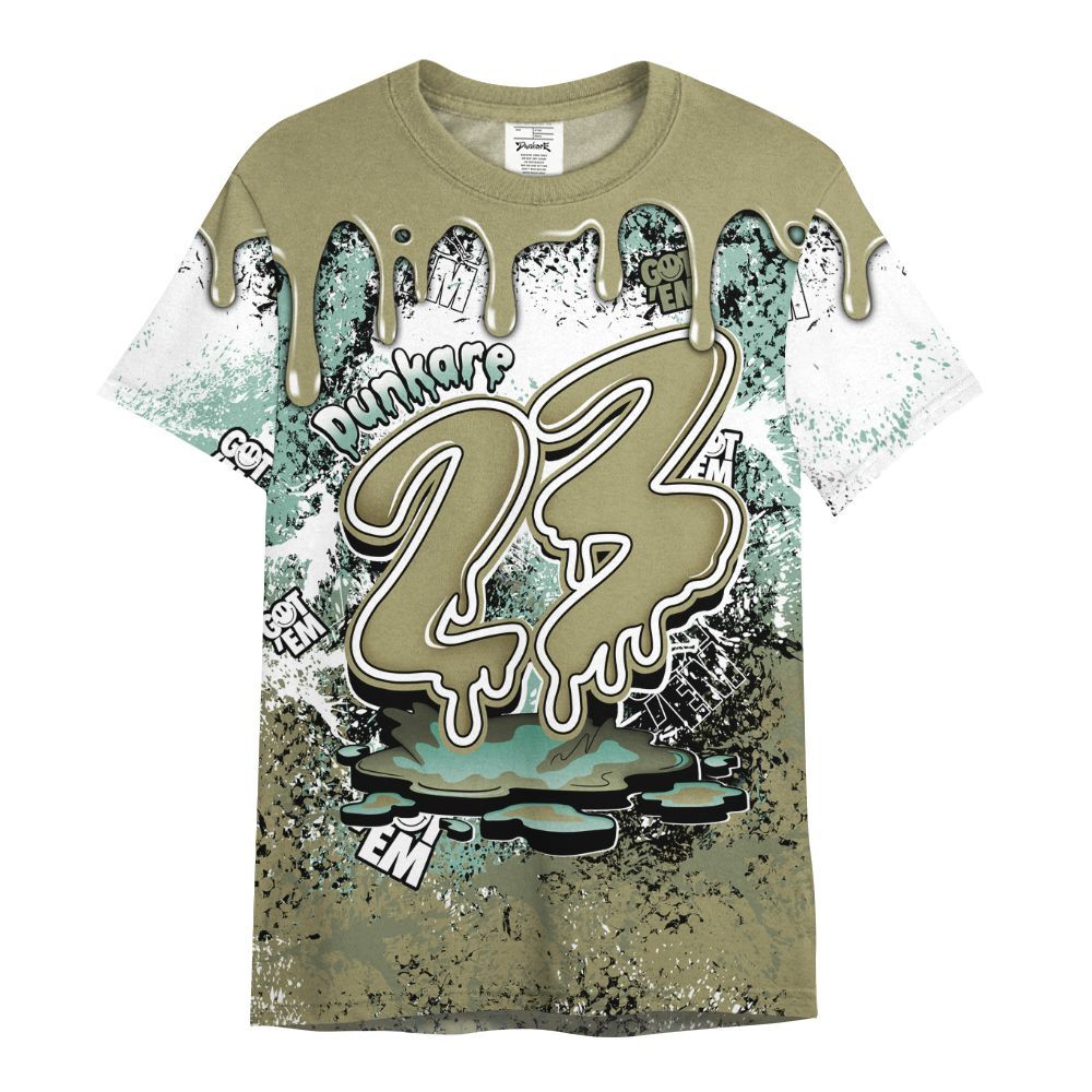 Shirt To Match Dunk Low Suede Olive Aura - Dripping 23 Drip All Over Print