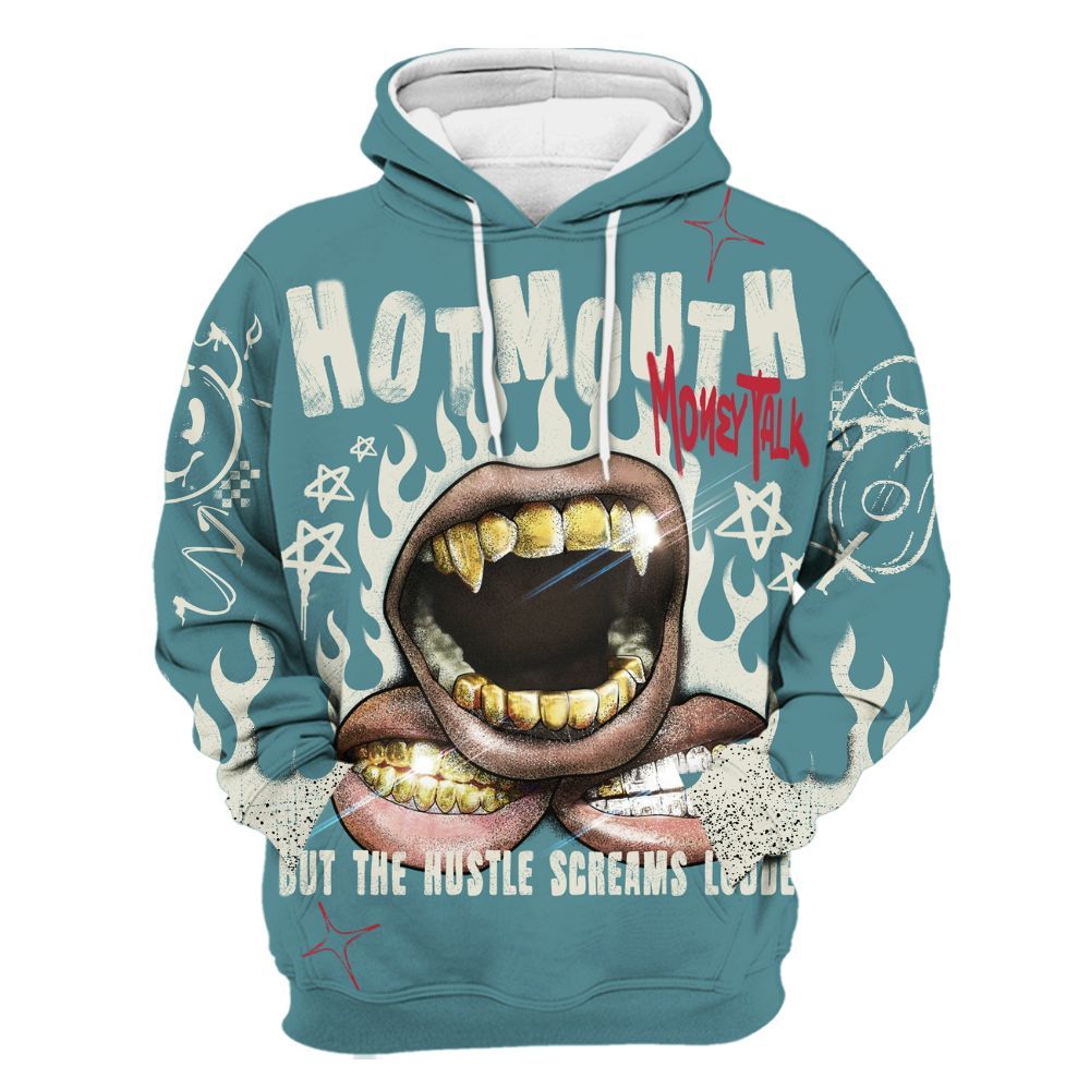 Hoodie To Match Dunk Low Denim Turquoise Royal - Mouth Burning Street Style All Over Print