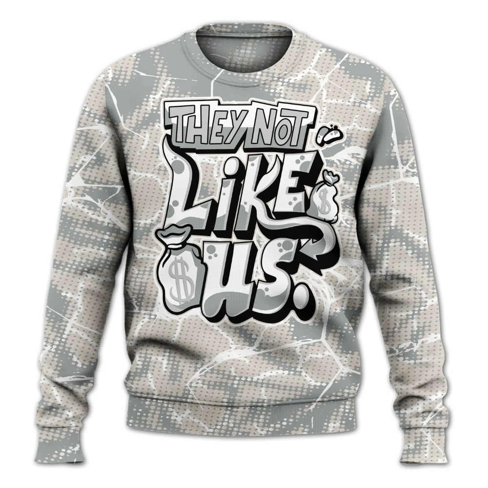 Sweatshirt To Match Retro Pure Money 3s - Dislike Us Crack All Over Print