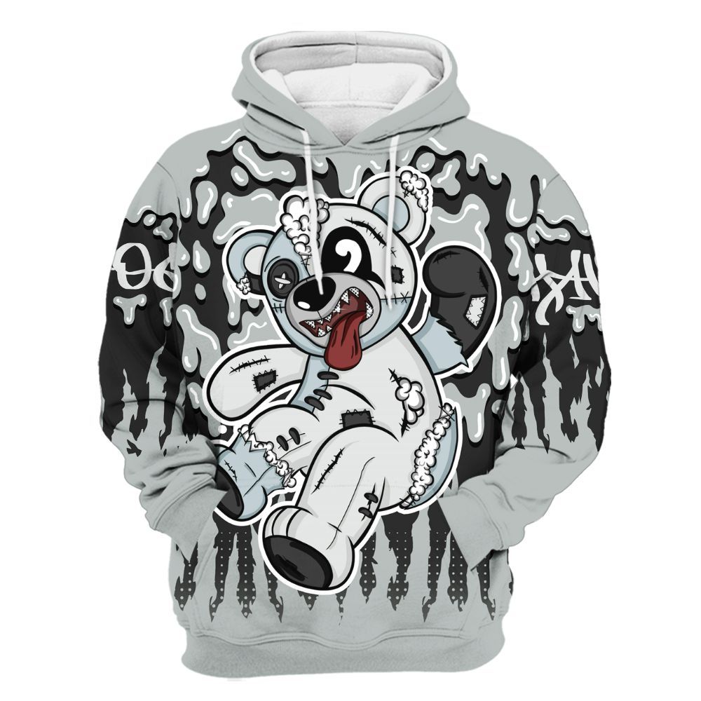 Hoodie To Match Black Wolf Grey 12s - Havok Bear Dripping All Over Print