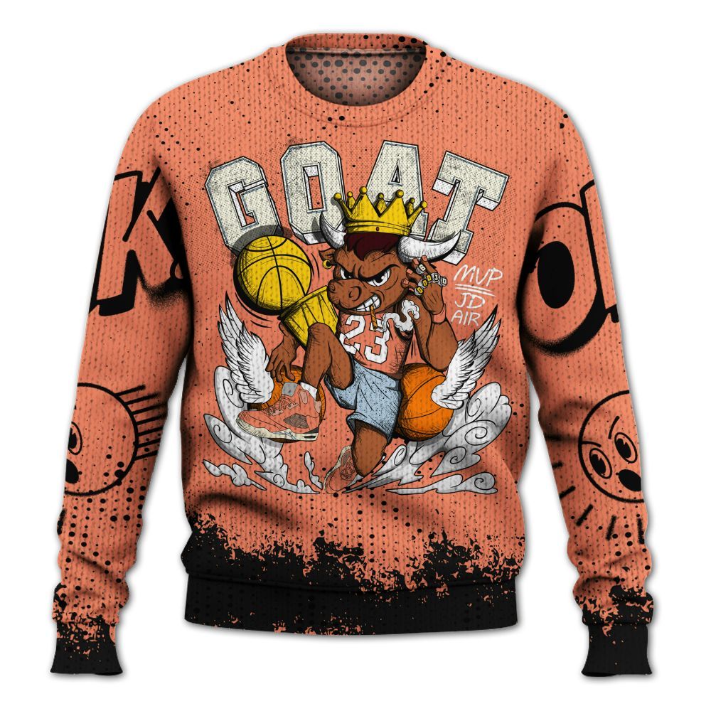 Knitted Sweater To Match DJ Khaled Crimson Bliss 5s - FlightMan Number 23 G.O.A.T