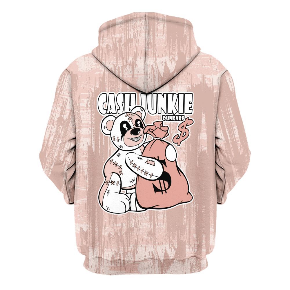 Hoodie To Match Low Legend Pink 11s - Cashs Junkie Bear Glitch Art All Over Print