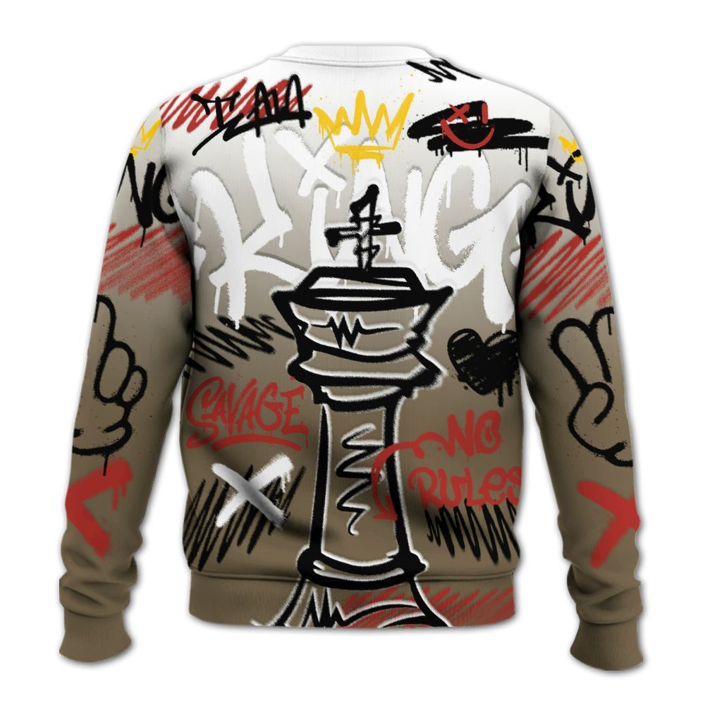 Sweatshirt To Match Olive 9s - Street King Chess Streetwear All Over Print