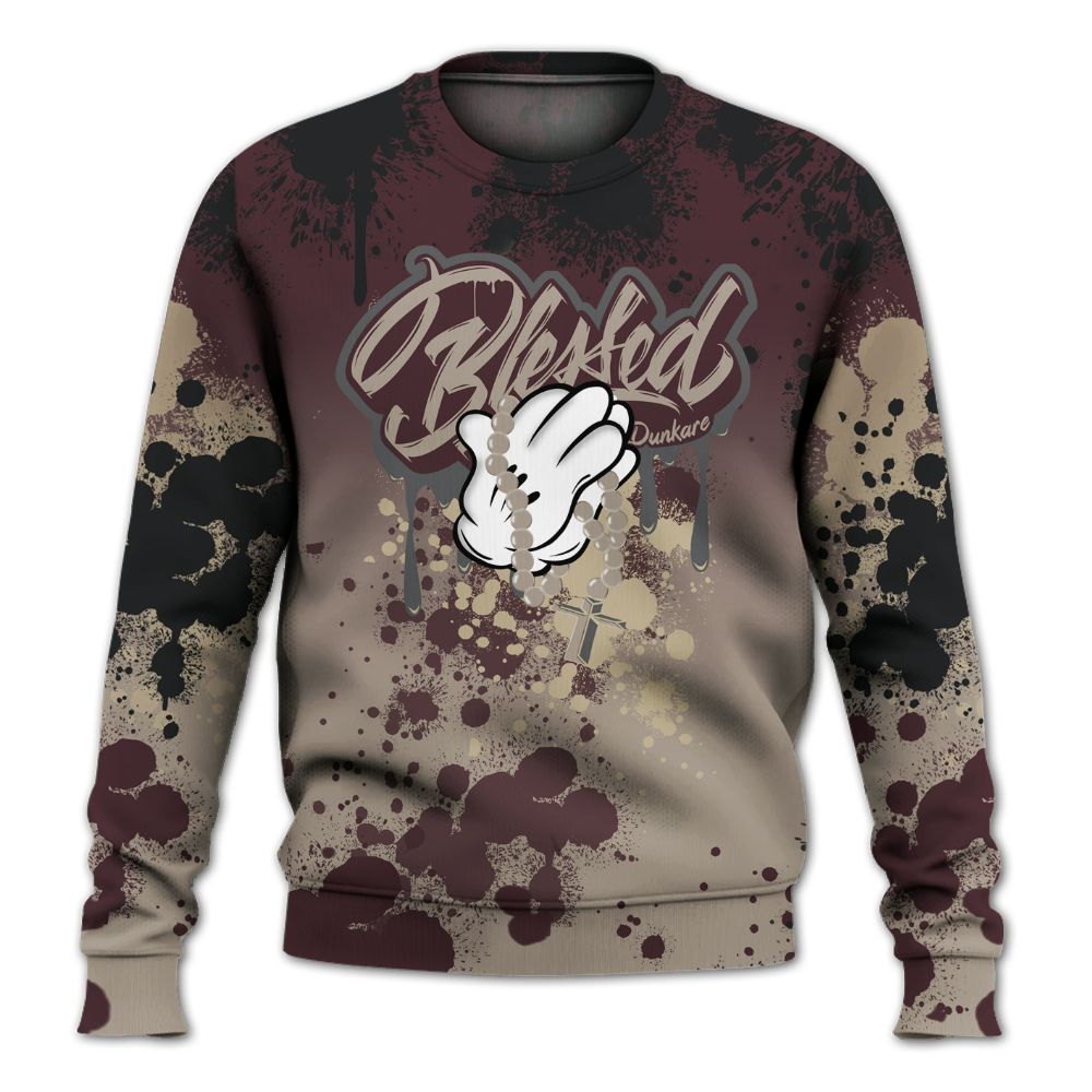 Sweatshirt To Match AMM Retro Phantom 4s - God Blessed Ink Drip All Over Print
