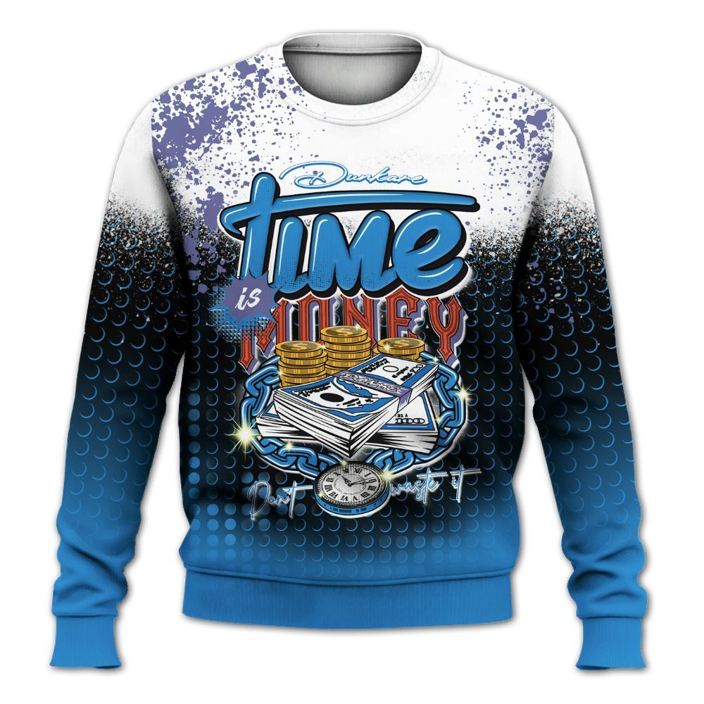 Sweatshirt To Match Hi-Res Blue 700s - Halftone Time Is Money All Over Print