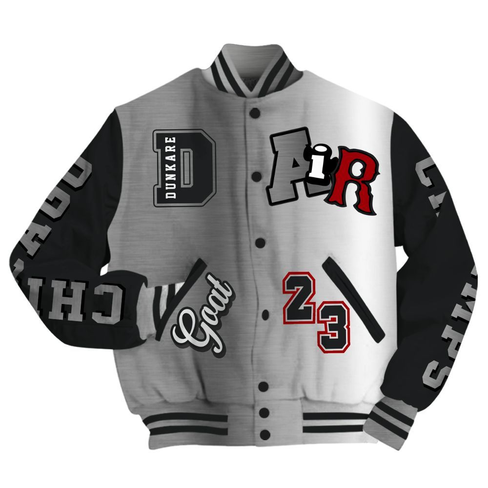 Varsity Jacket To Match Metallic Silver 14s - AIR Number 23 GOAT All Over Print