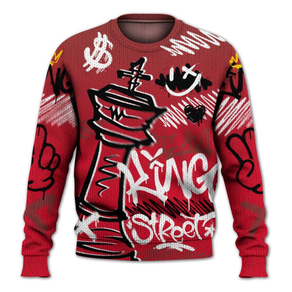Knitted Sweater To Match Air Max Sunder Gore Tex Fire Red - Street King Chess Streetwear