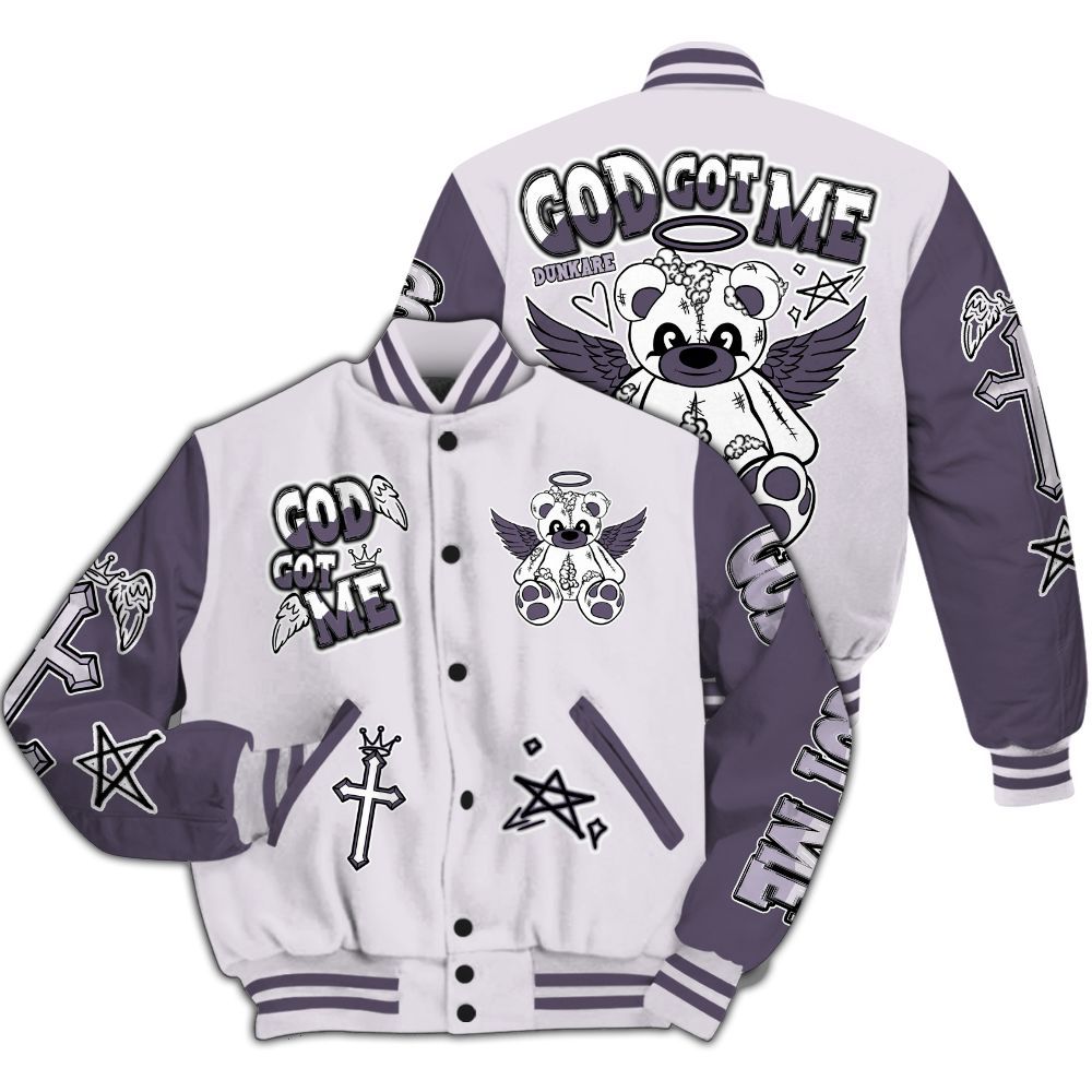 Varsity Jacket To Match Book 1 Lilac Bloom - Gods Guides Me Bear All Over Print