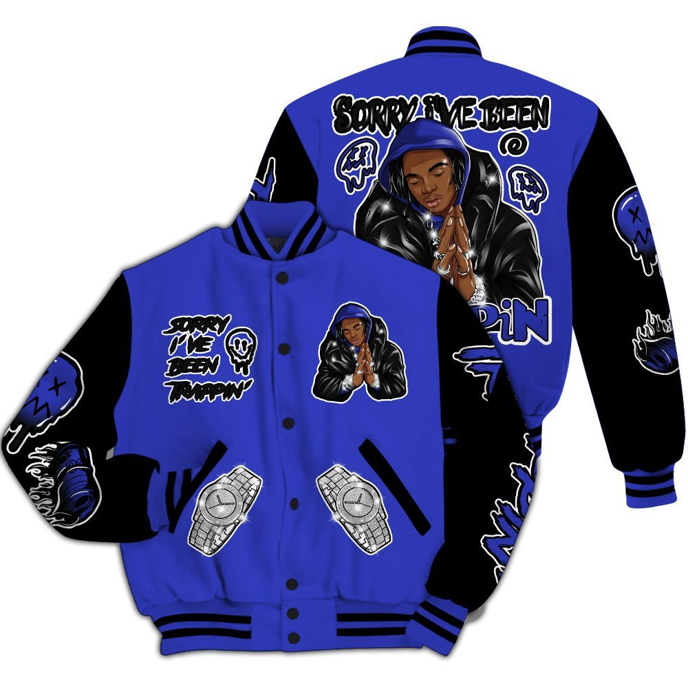 Varsity Jacket To Match Retro Black Concord 12s - Trappin' Unique All Over Print