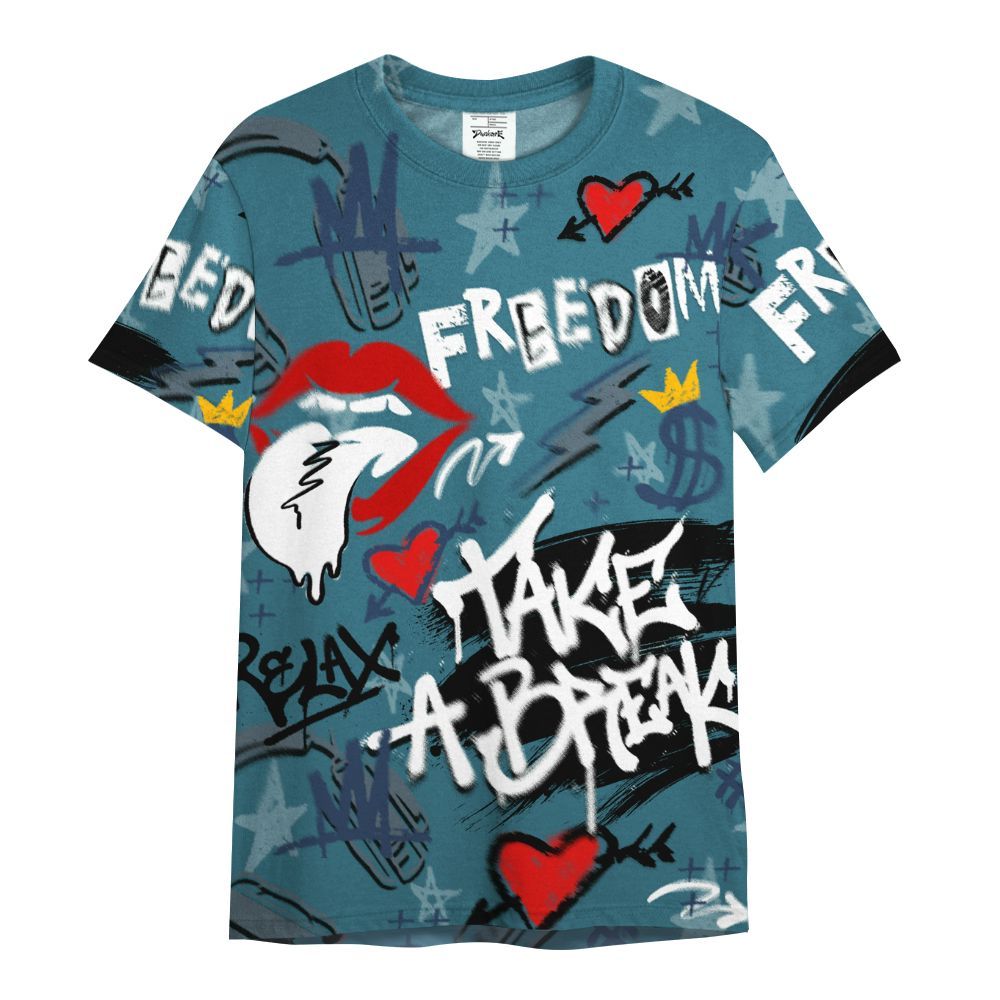 Shirt To Match Air Foamposite Kazuya Mishima - Take Break Freedom Graffiti Streetwear All Over Print
