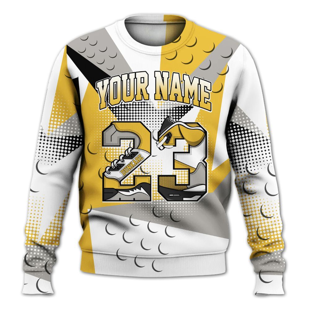 Sweatshirt To Match Low Yellow Python 11s - Poly Custom Name Number 23 5s All Over Print