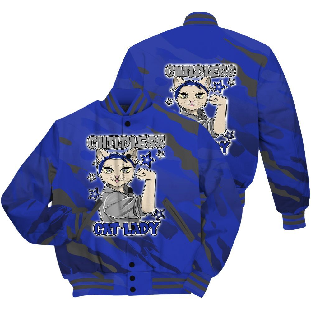 Varsity Jacket To Match Air Max Plus Black Racer Blue Shirt - Childless Kat Lady All Over Print