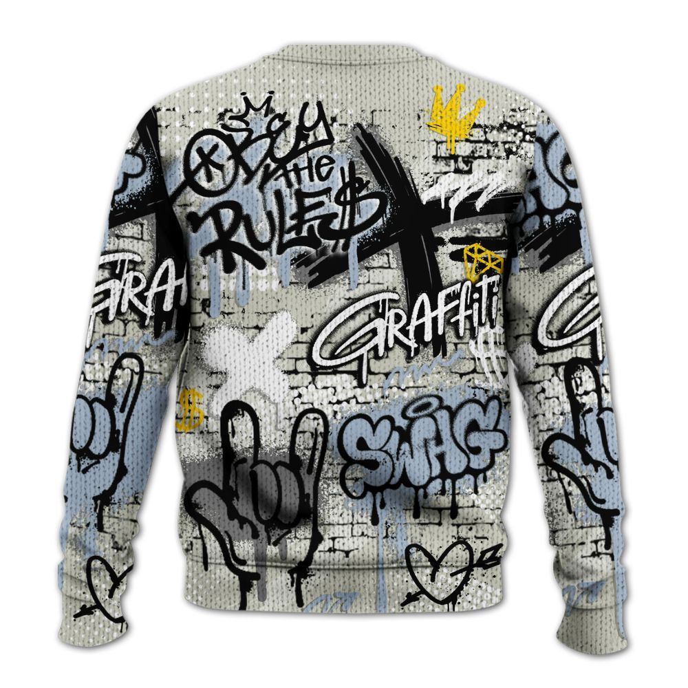 Knitted Sweater To Match Low OG Wolf Grey 1s - True It Real Graffiti Streetwear